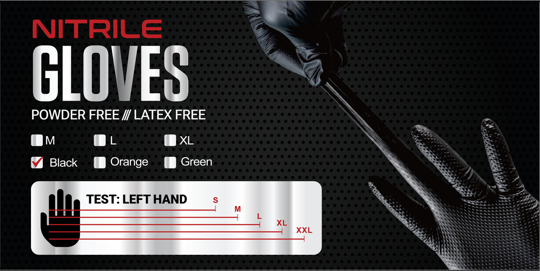 OGE 4X4 Heavy Duty Diamond Textured Nitrile Gloves 7 mil (100 Gloves)